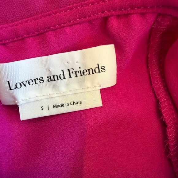 Lovers + Friends Melissa Gown $298 Sweetheart Neckline Pink Ruffles Size Small - Picture 4 of 5